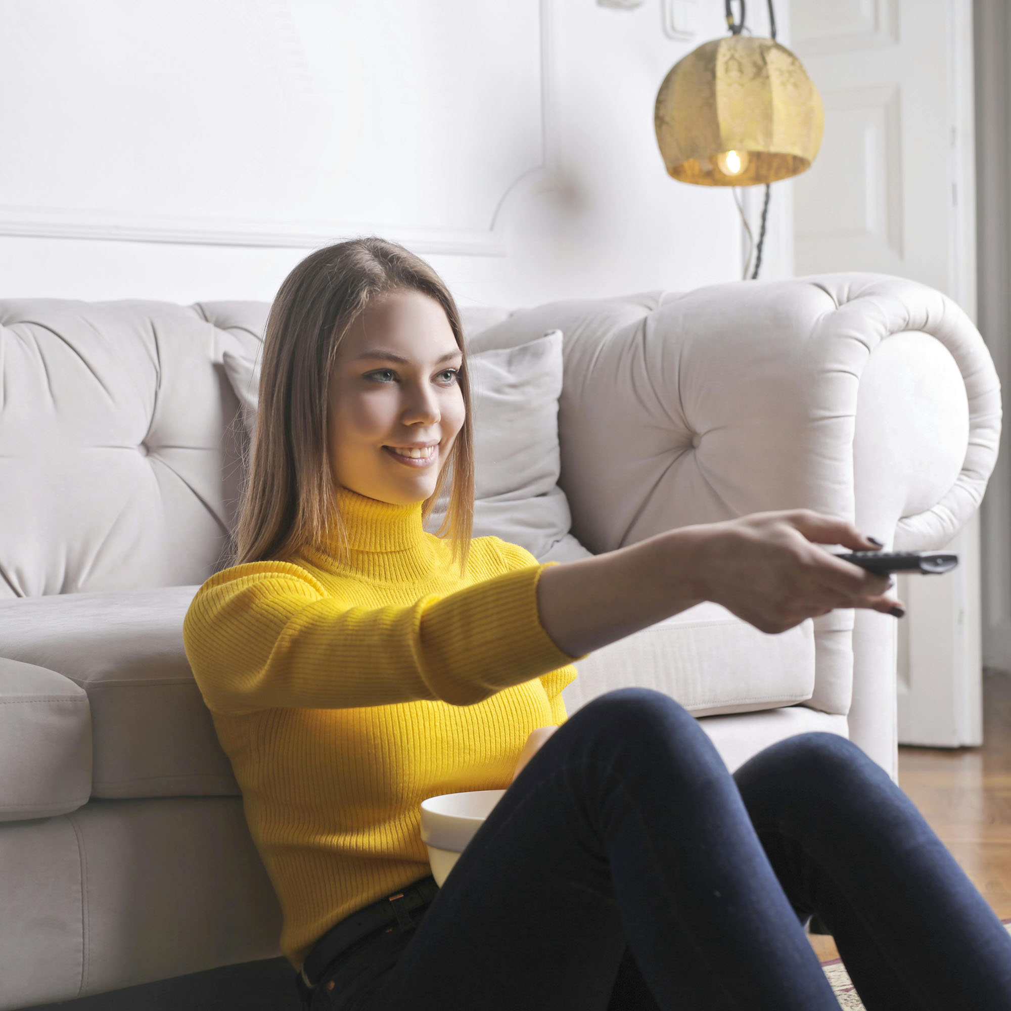 apartment watching tv